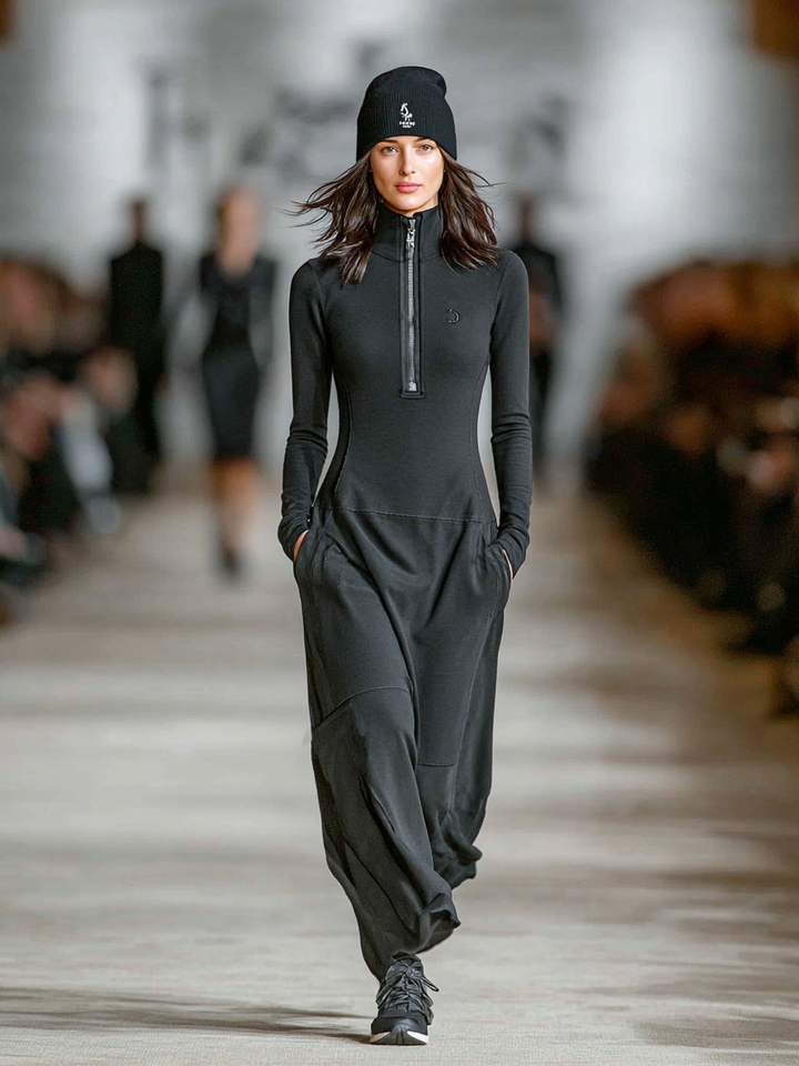 Tessa Zip Collar Maxi Dress