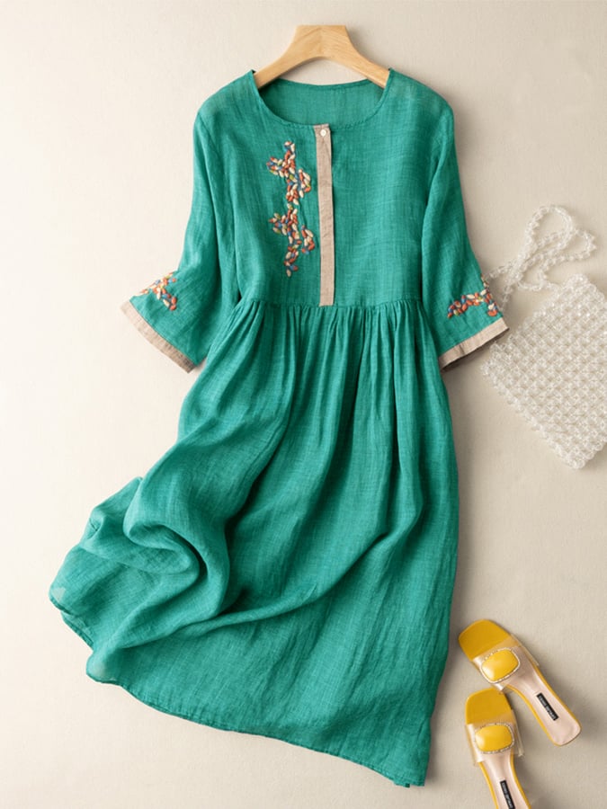 Bianca Embroidered Midi Dress