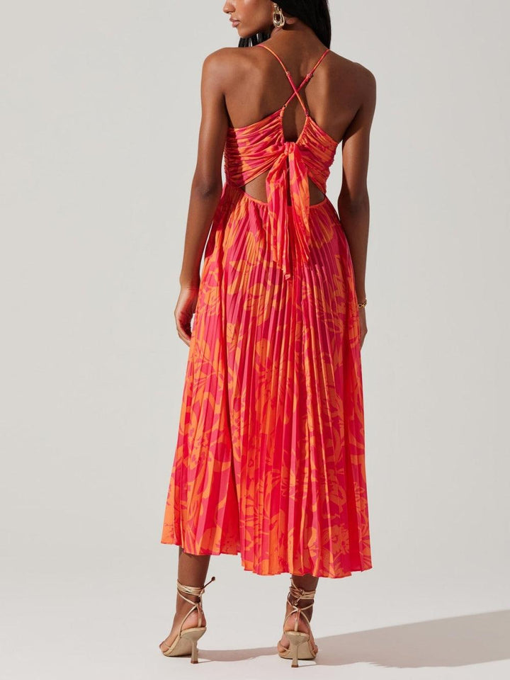 Ariana Floral Pleated Midi Dress