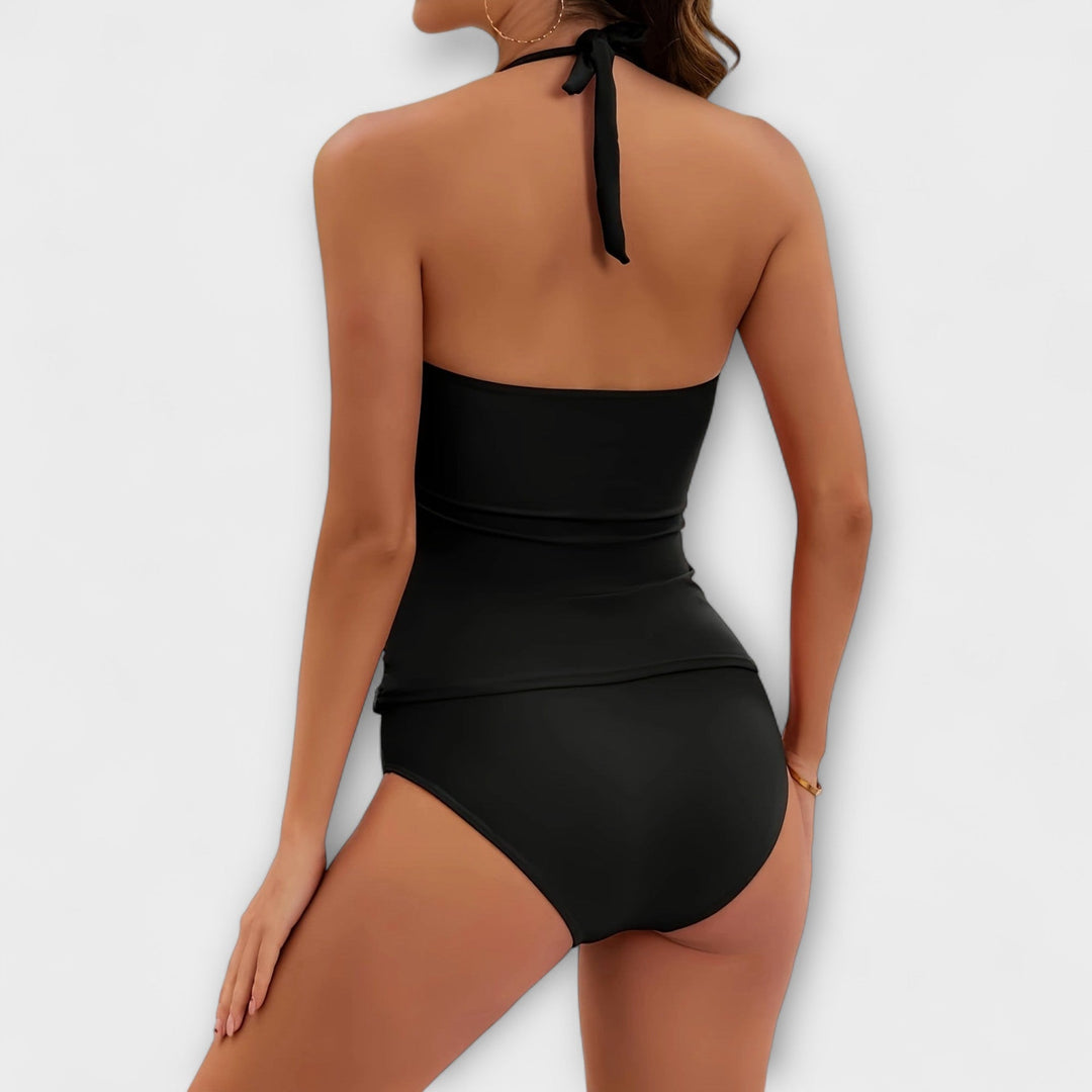Margaux | Tummy-Control Halter Ruched Two-Piece Swimsuit