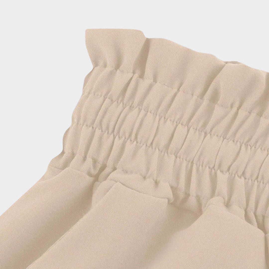 Helene | High-Waist Smocked Wide-Leg Trousers