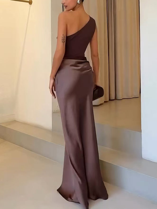 Josephine | One-Shoulder Pleated Maxi Dress