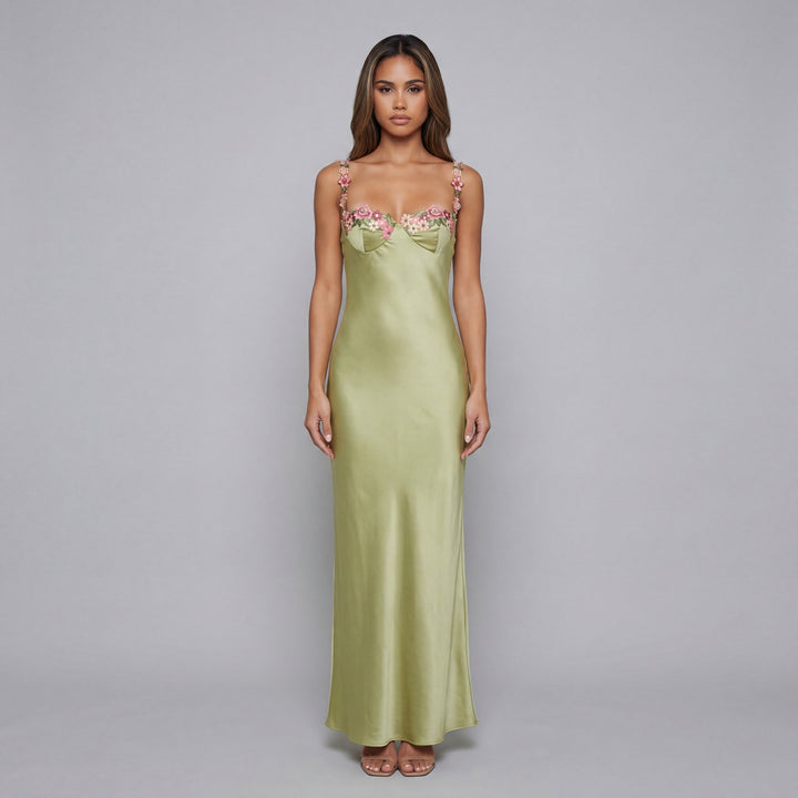 Elena Floral Slim Maxi Dress