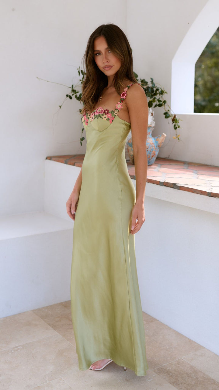Elena Floral Slim Maxi Dress