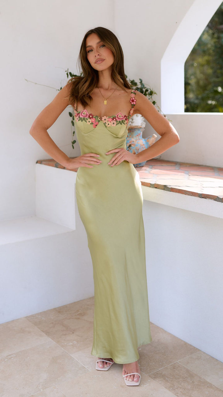 Elena Floral Slim Maxi Dress