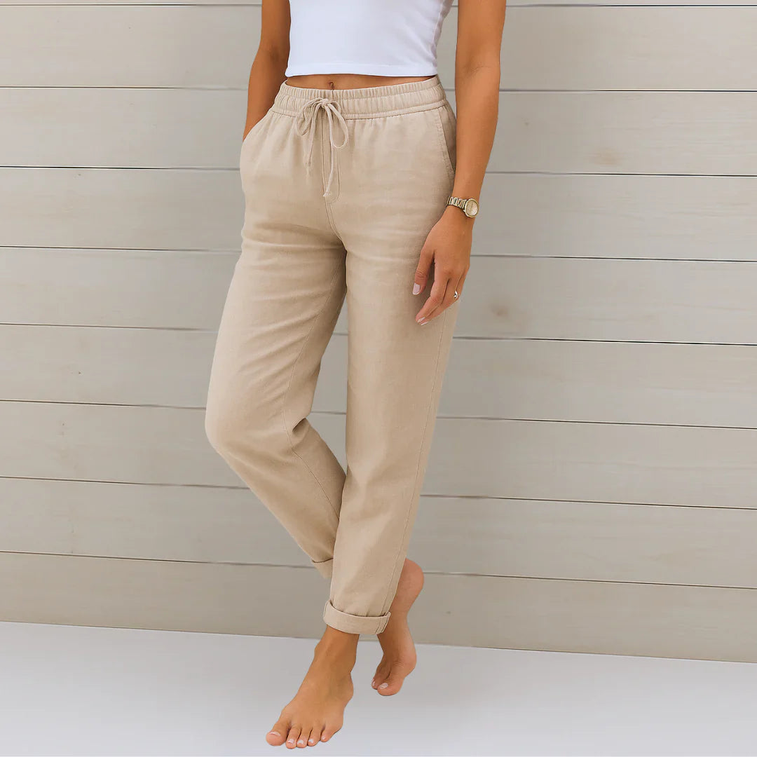 Eleanor | Linen Stretch Relaxed Trousers