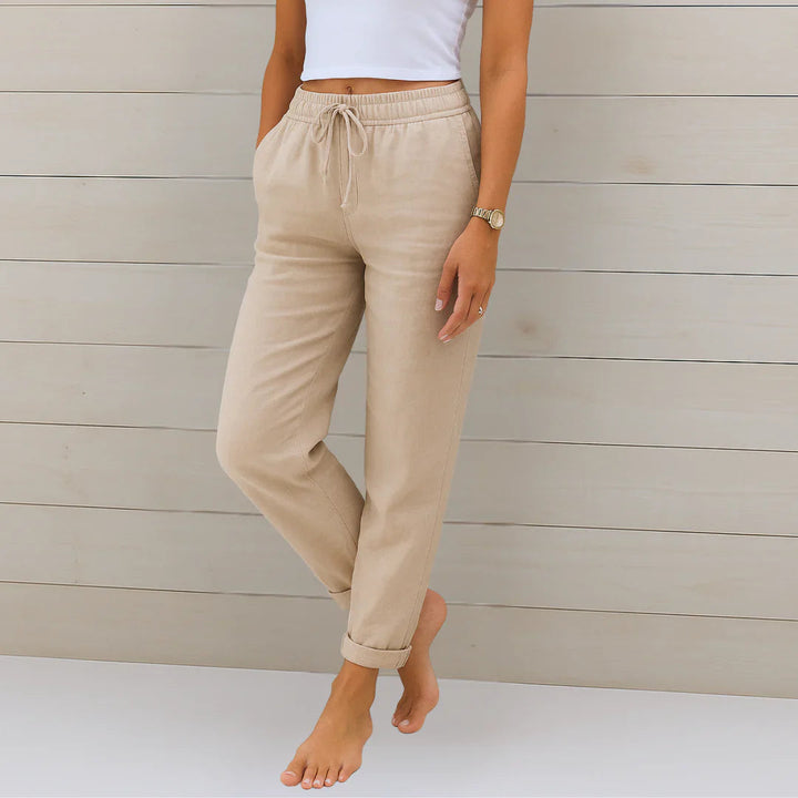 Eleanor | Linen Stretch Relaxed Trousers