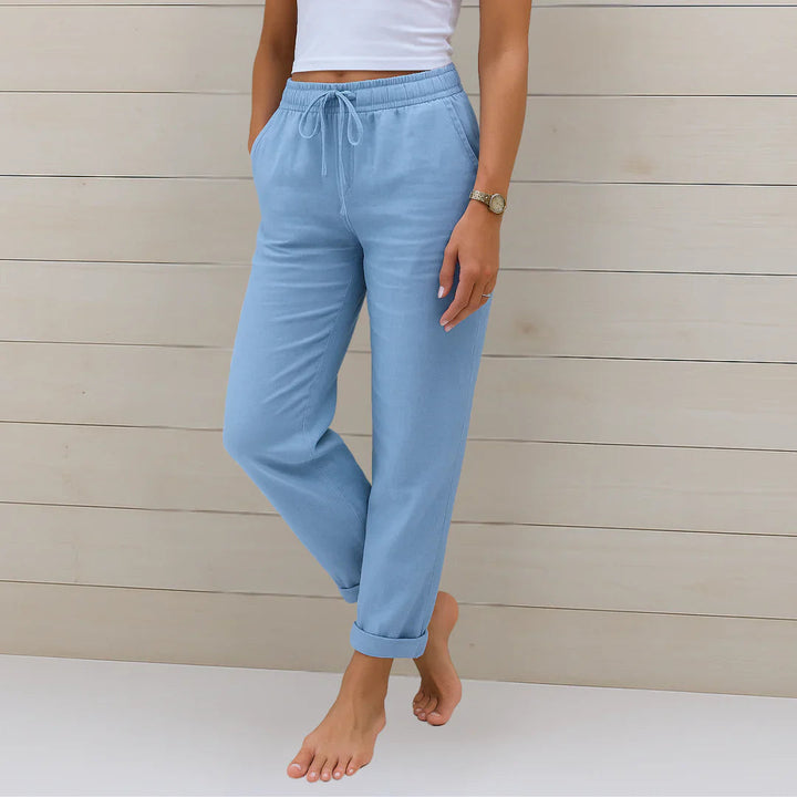 Eleanor | Linen Stretch Relaxed Trousers