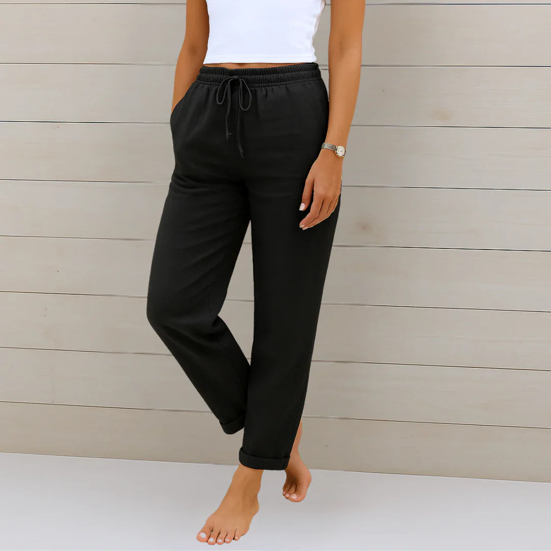 Eleanor | Linen Stretch Relaxed Trousers
