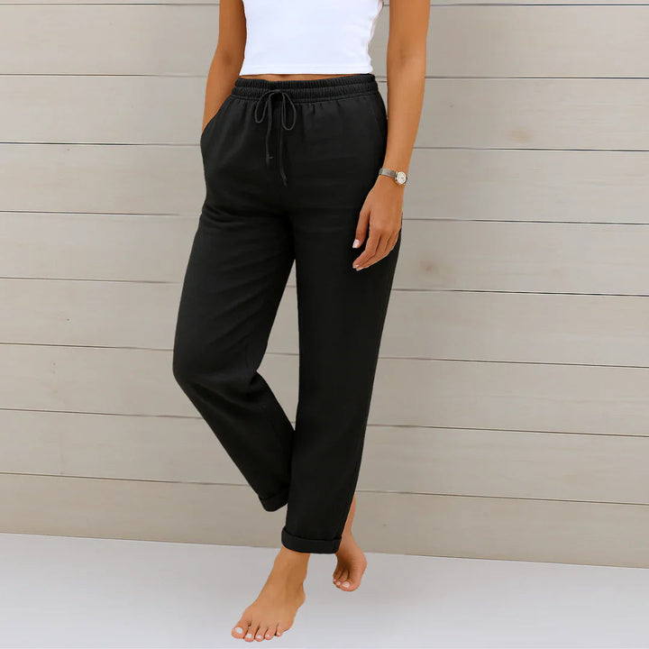 Eleanor | Linen Stretch Relaxed Trousers
