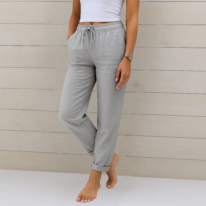 Eleanor | Linen Stretch Relaxed Trousers
