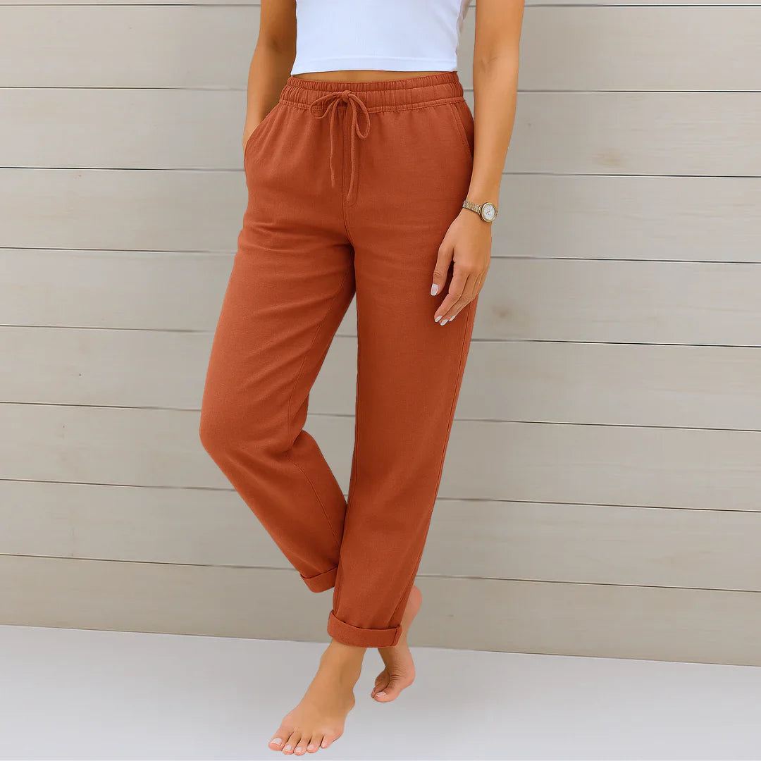 Eleanor | Linen Stretch Relaxed Trousers