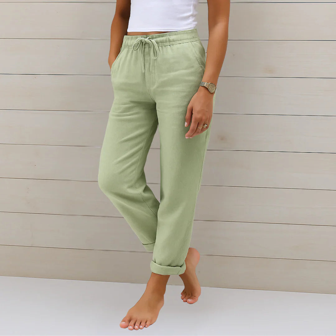 Eleanor | Linen Stretch Relaxed Trousers