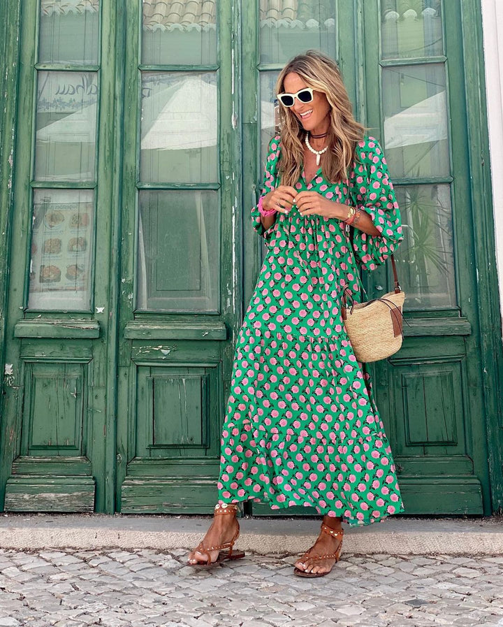 Vera | V-Neck Flowy Spring Dress