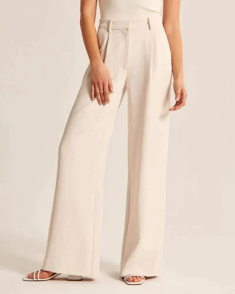 Maureen | High-Waist Wide-Leg Linen Trousers