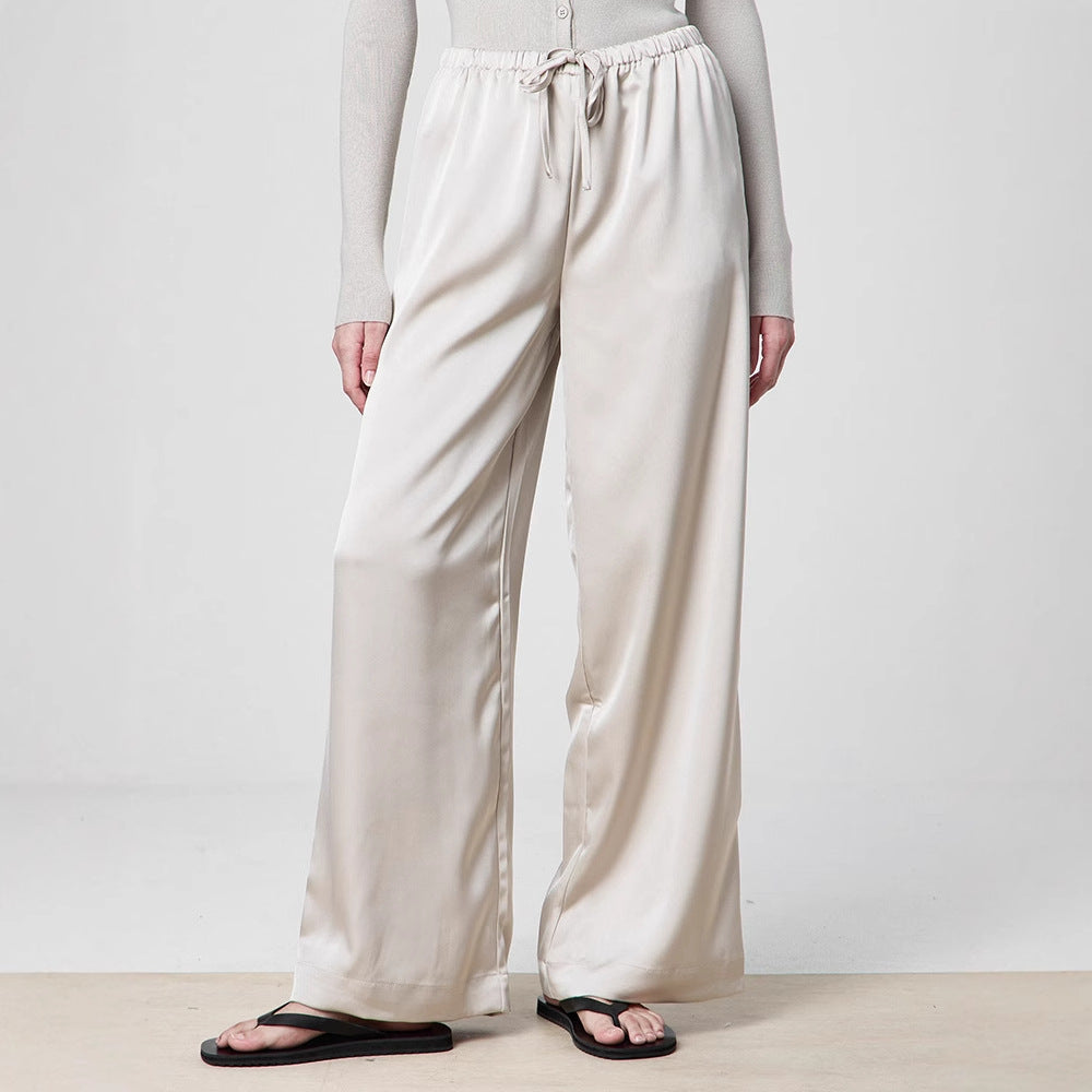 Mathilde | Satin Tie-Waist Wide-Leg Pants
