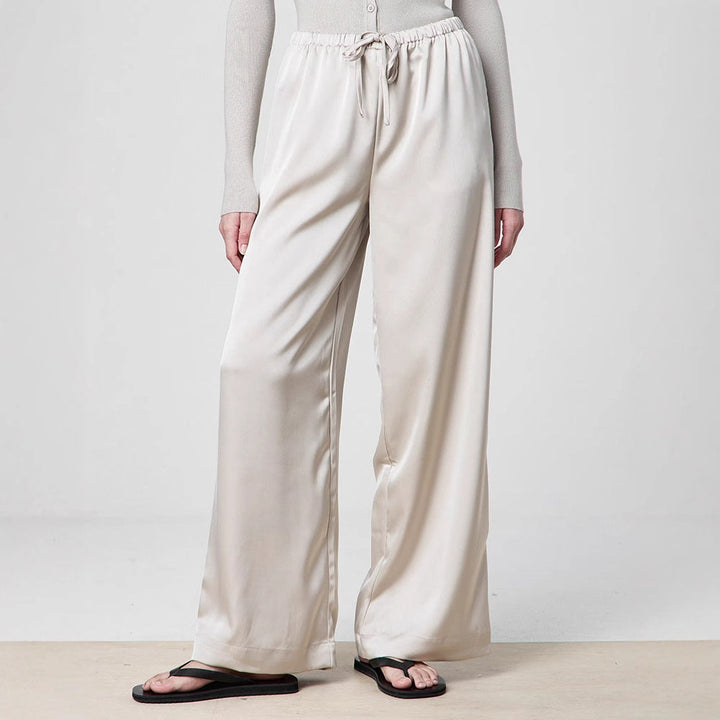 Mathilde | Satin Tie-Waist Wide-Leg Pants