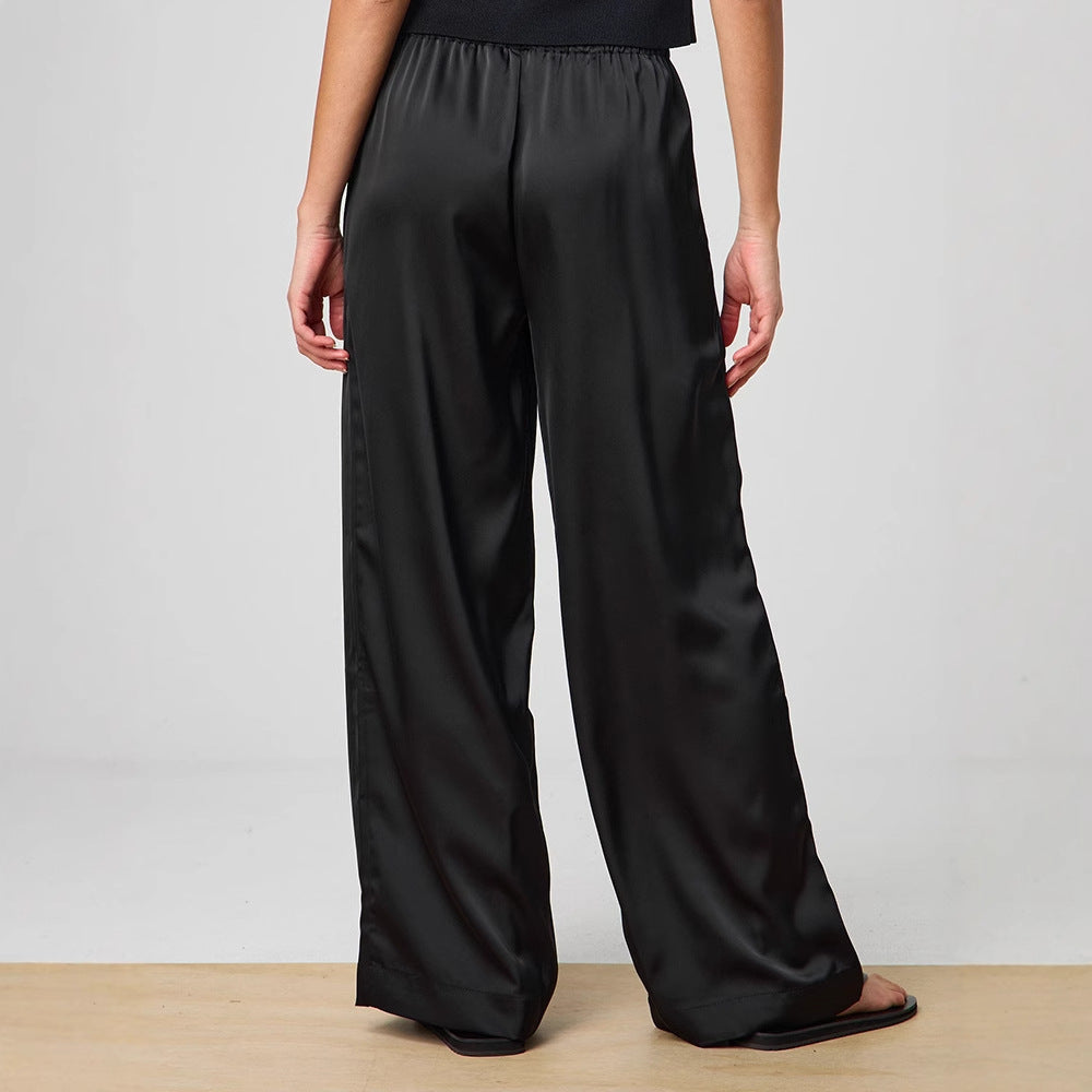Mathilde | Satin Tie-Waist Wide-Leg Pants