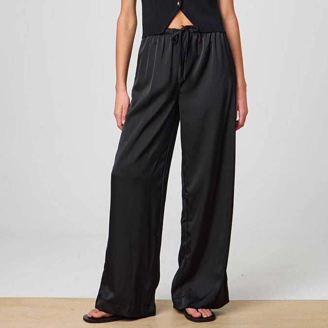 Mathilde | Satin Tie-Waist Wide-Leg Pants