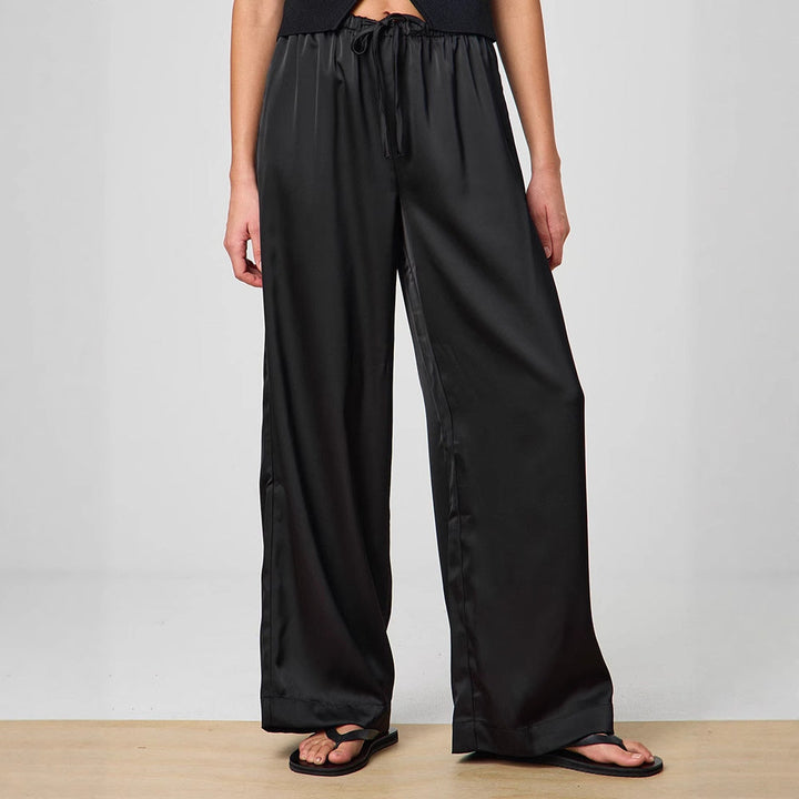 Mathilde | Satin Tie-Waist Wide-Leg Pants