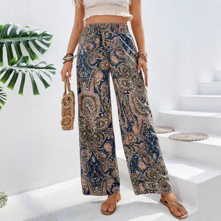 Lavinia | High-Waist Boho Paisley Print Wide-Leg Palazzo Pants