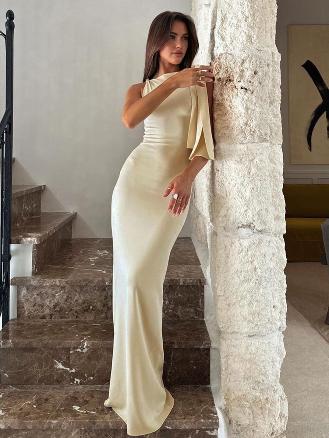 Vienna One Shoulder Maxi Dress