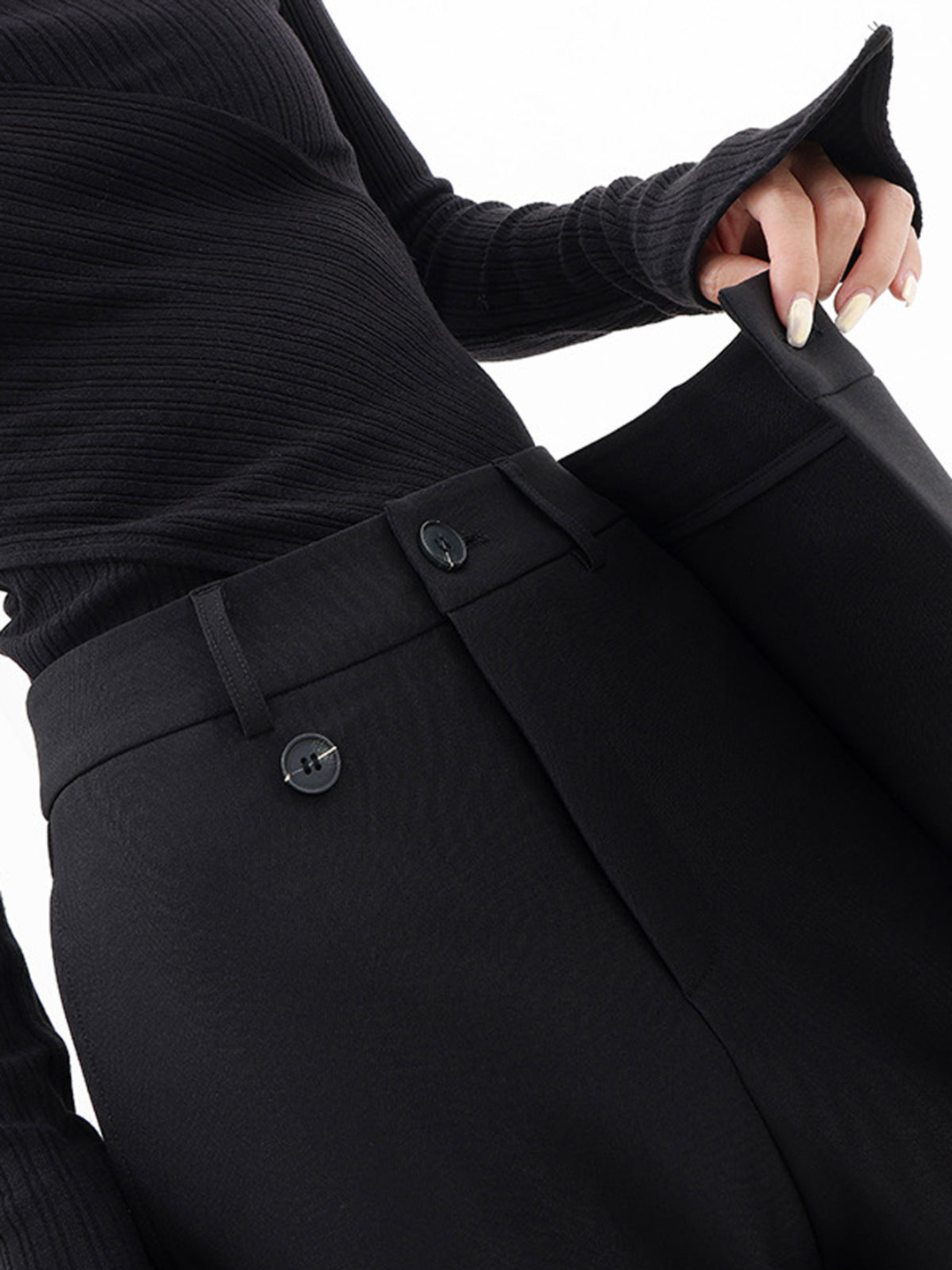 Camille | High-Waist Cross-Front Drape Wide-Leg Palazzo Pants