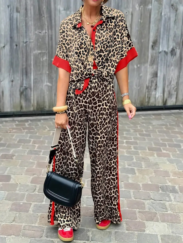 Vivienne | Leopard Print Wide-Leg Co-ord Set