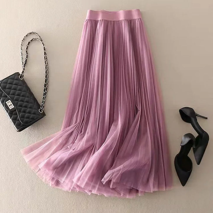 Rosalie | Pleated High-Waist Midi Skirt