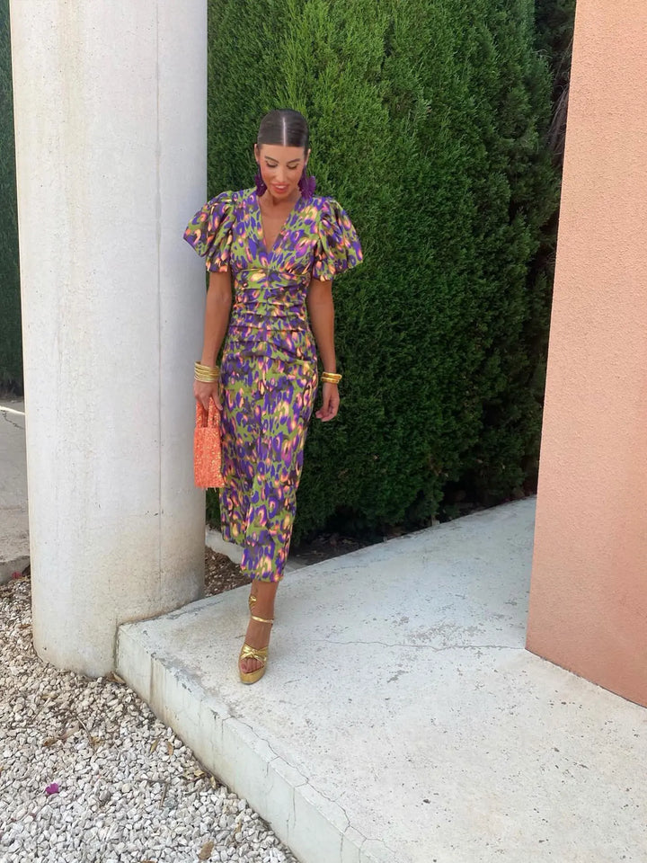 Camille Puff Midi Dress