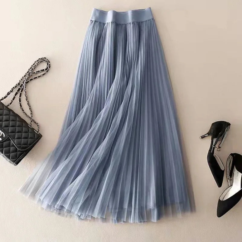 Rosalie | Pleated High-Waist Midi Skirt