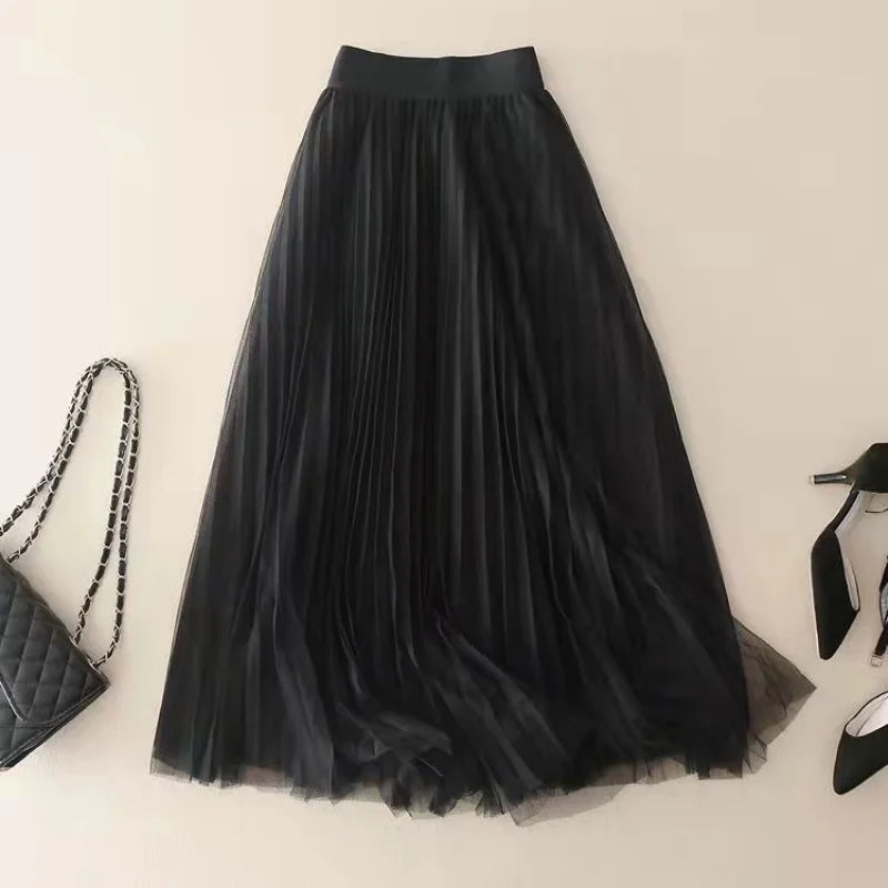 Rosalie | Pleated High-Waist Midi Skirt