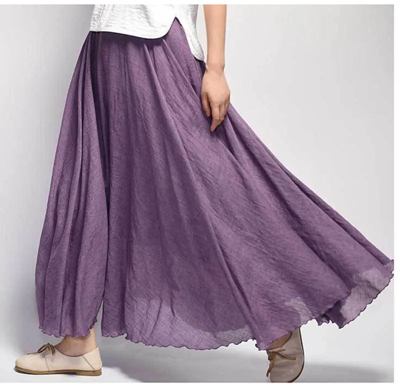 Madeleine | Flowy Linen Maxi Skirt