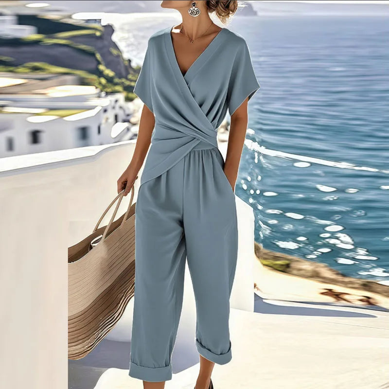 Claudette | Wrap Front Wide-Leg Set