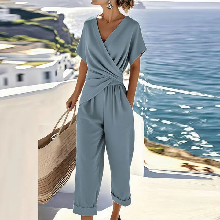 Claudette | Wrap Front Wide-Leg Set
