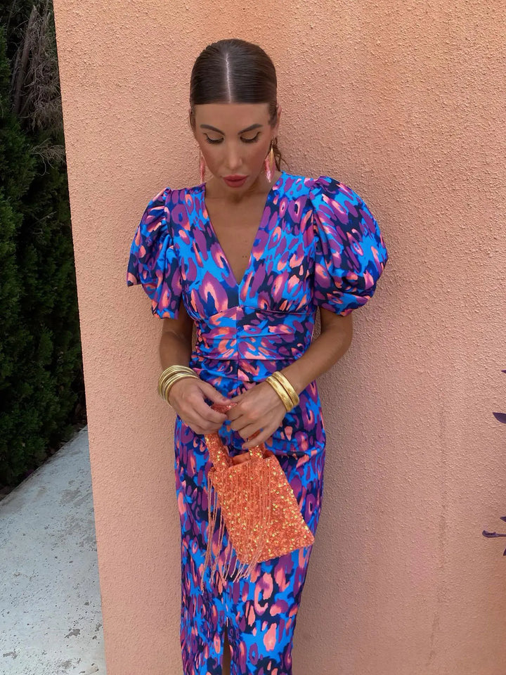 Camille Puff Midi Dress