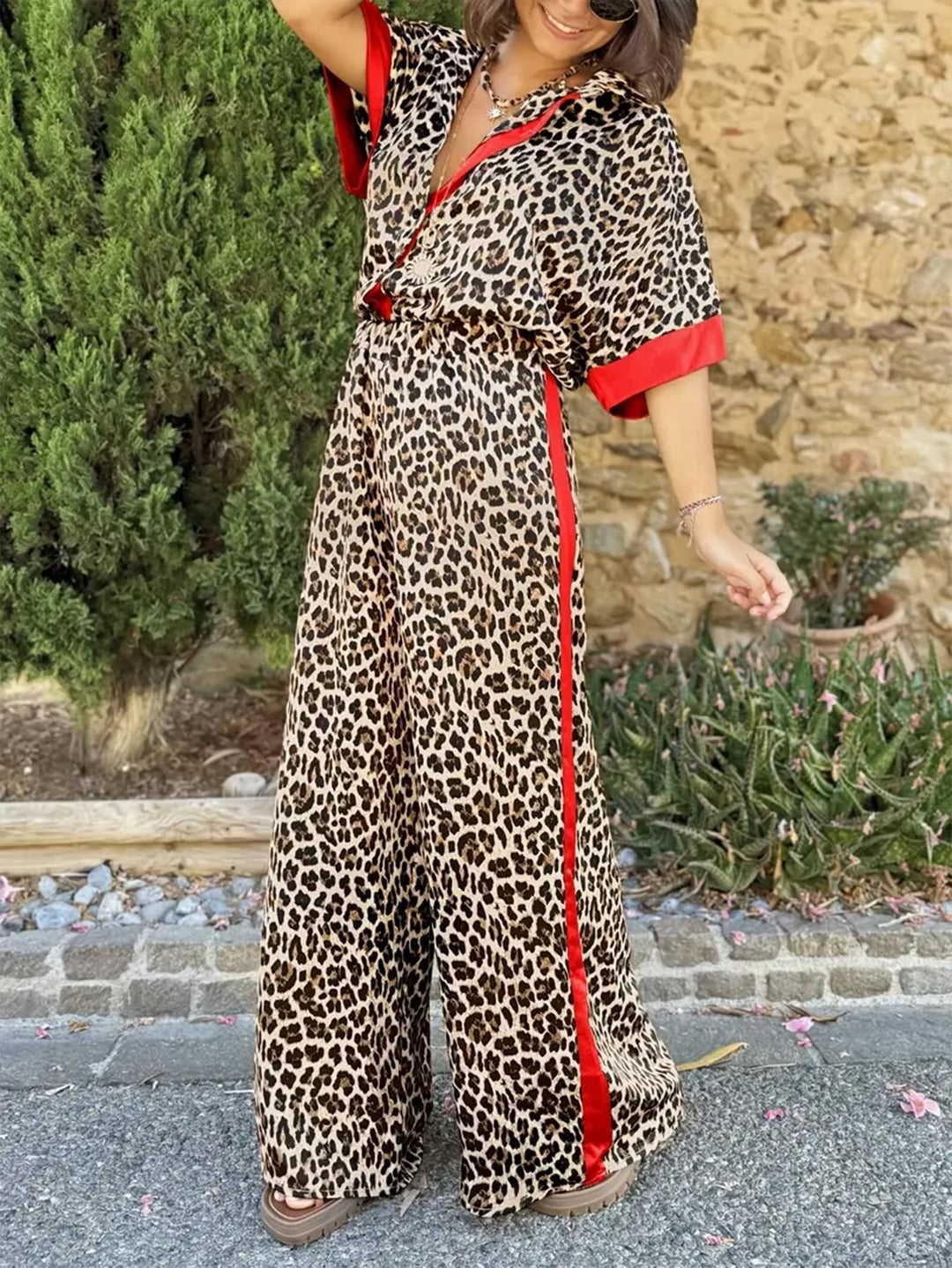 Vivienne | Leopard Print Wide-Leg Co-ord Set