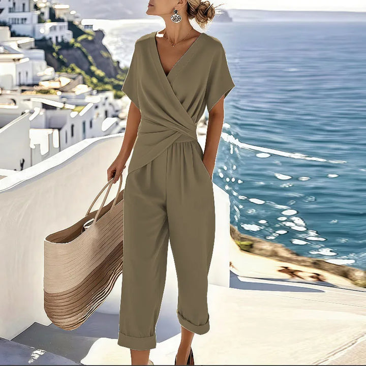 Claudette | Wrap Front Wide-Leg Set