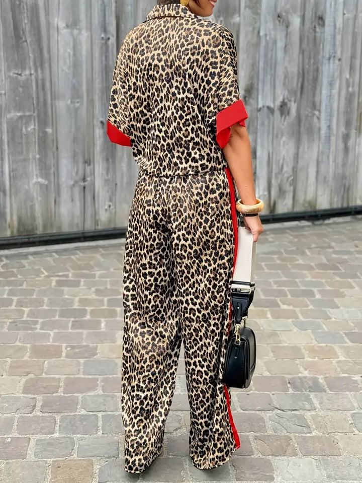 Vivienne | Leopard Print Wide-Leg Co-ord Set