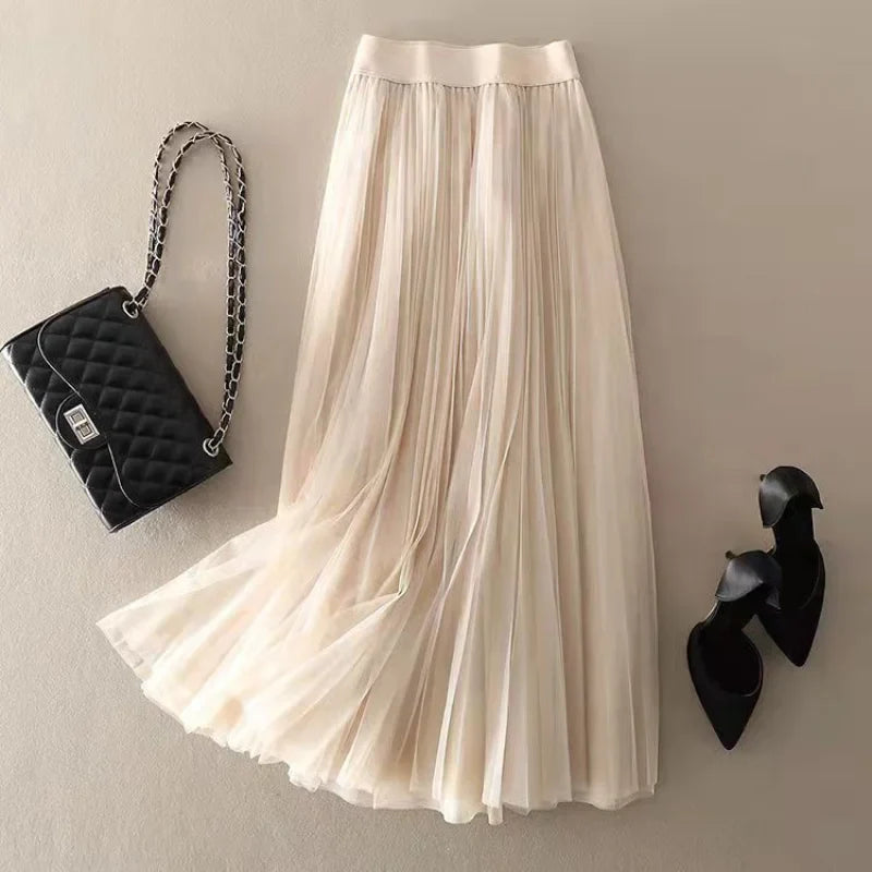 Rosalie | Pleated High-Waist Midi Skirt