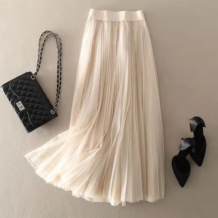 Rosalie | Pleated High-Waist Midi Skirt