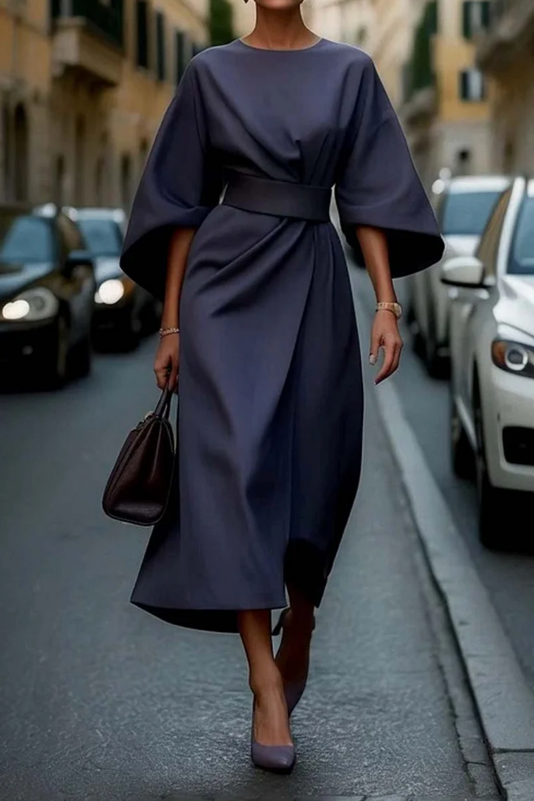 Noelle Lantern Midi Dress