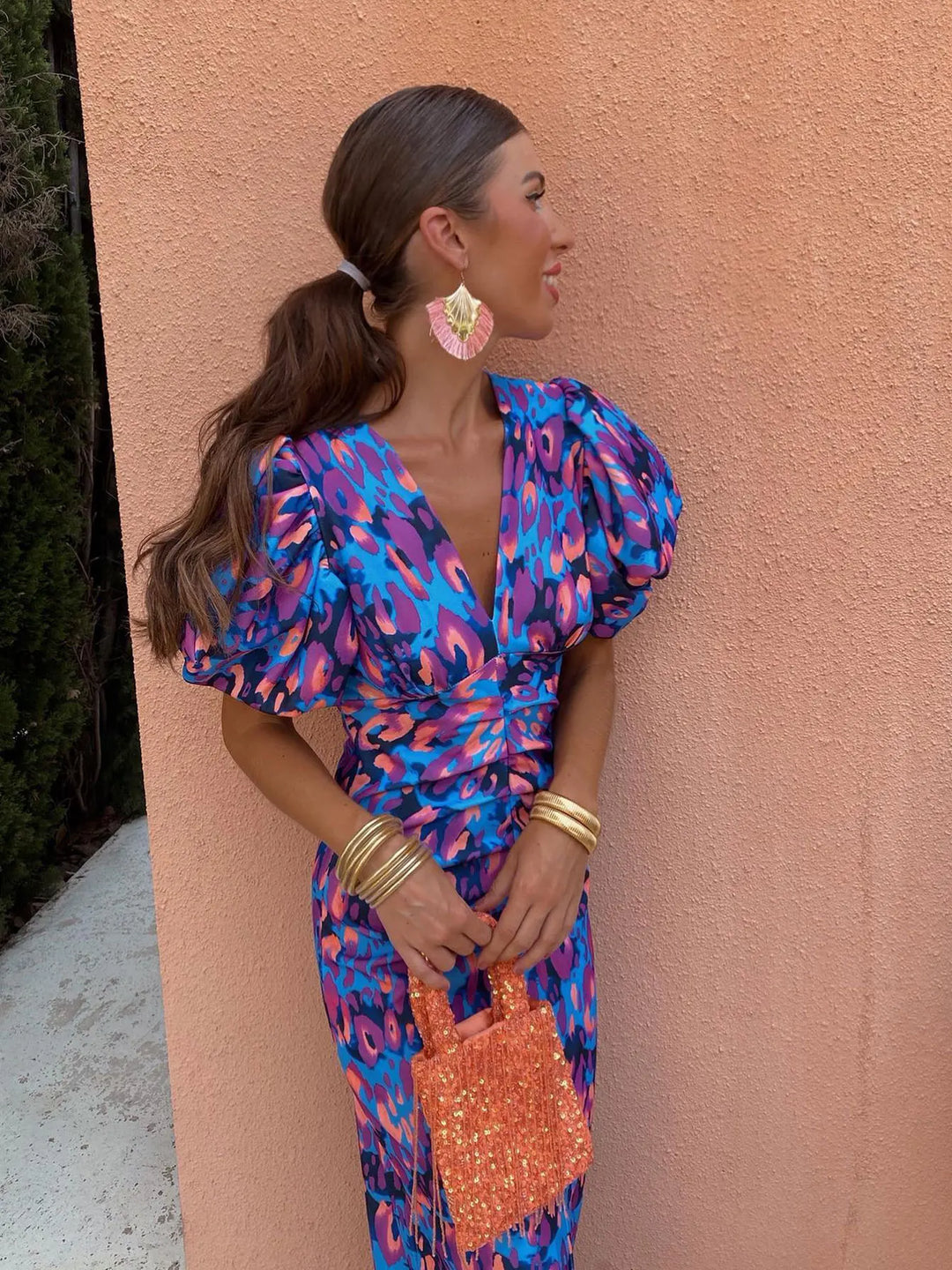 Camille Puff Midi Dress