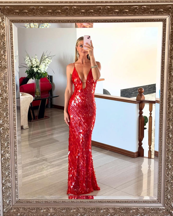Estelle | Wedding Guest Sequin Backless Maxi Dress