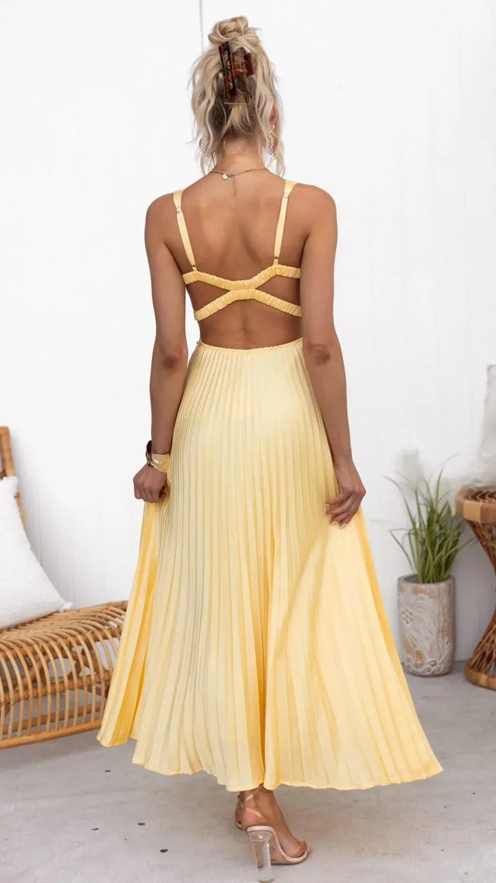 Reva Pleated Maxi Dress