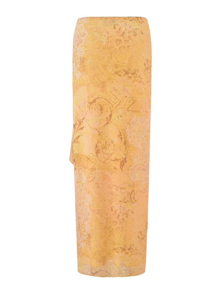Luna Paisley Ruffle Maxi Skirt