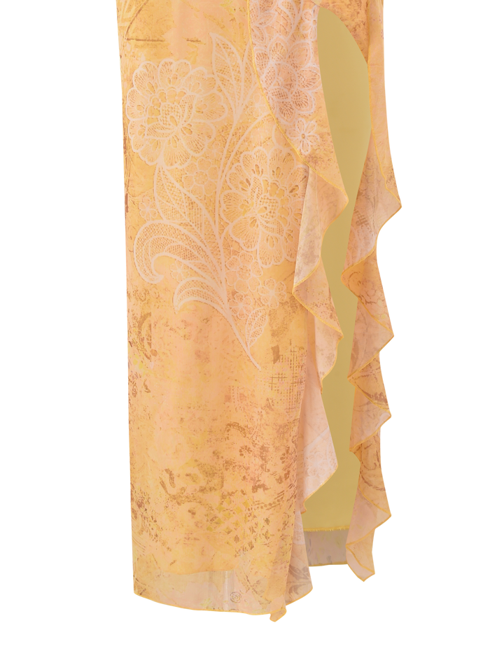 Luna Paisley Ruffle Maxi Skirt