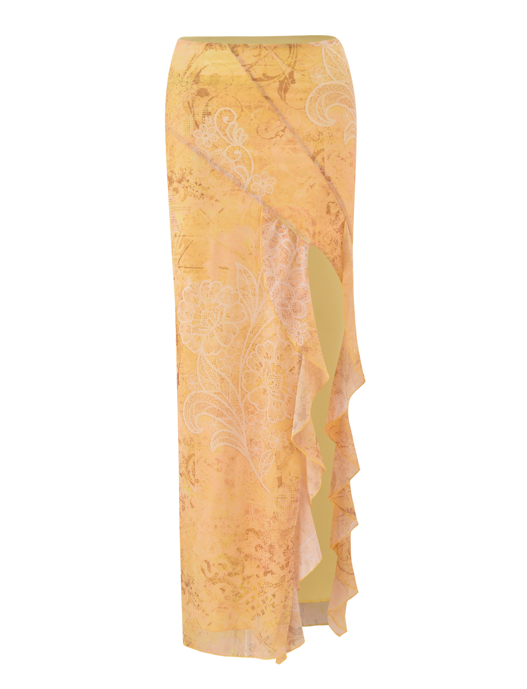 Luna Paisley Ruffle Maxi Skirt