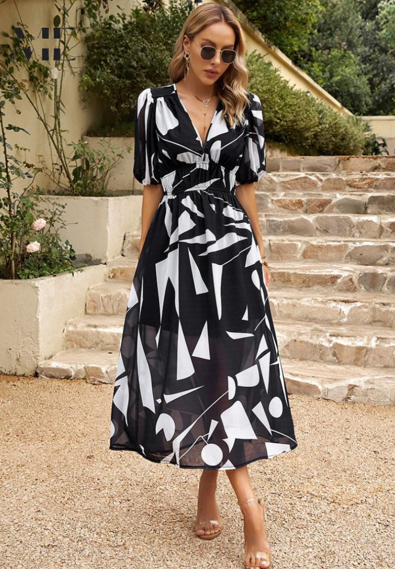 Rosalie Printed Midi Dress