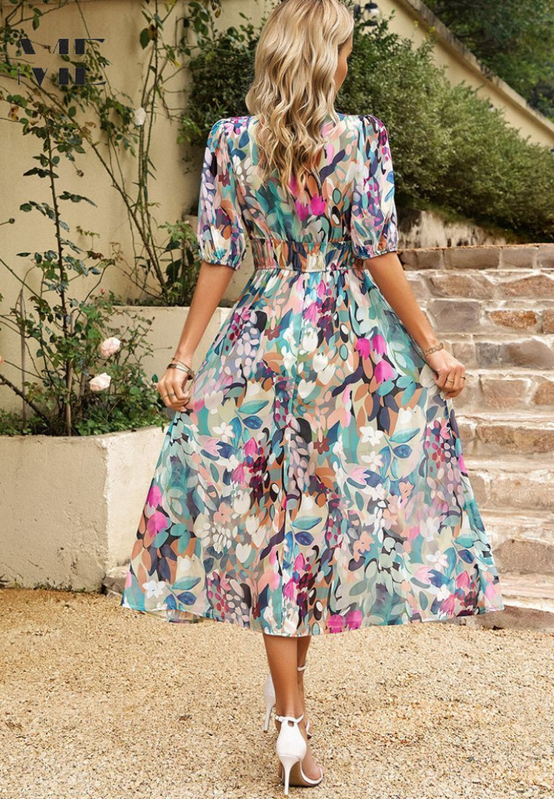 Rosalie Printed Midi Dress